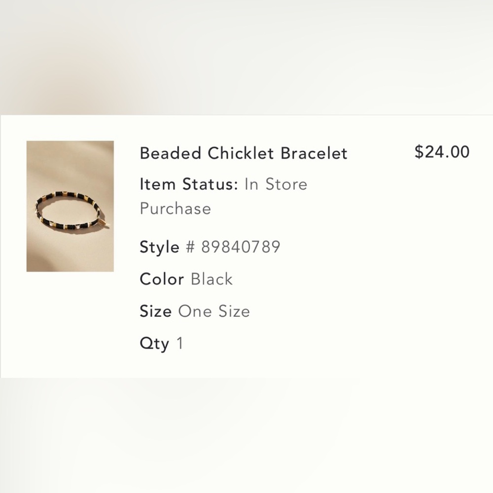 Beaded Chicklet Bracelet in Black and Gold - Picture 2 of 4